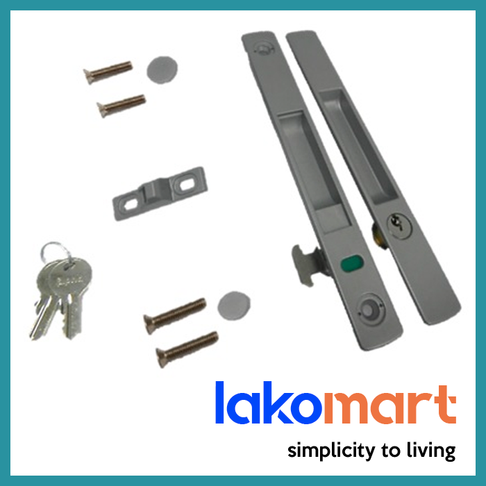 Sliding Door Aluminium Lock 198 X 23mm (White/ Black/ Aluminium