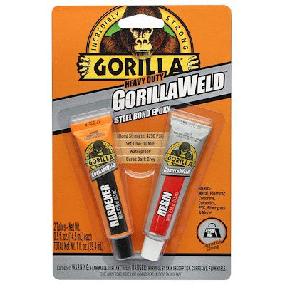GORILLA Weld 2-Part Steel Bond Epoxy 2 x 0.5oz