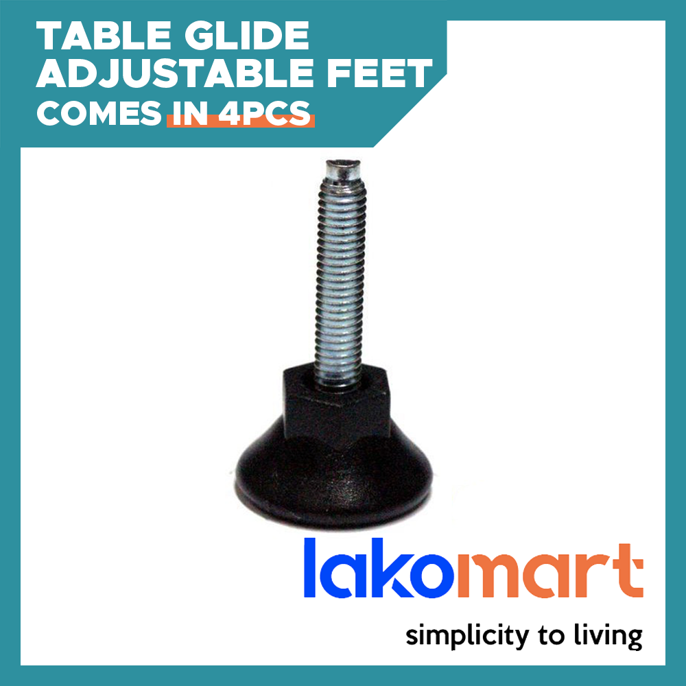 4 Pcs Table Glide Adjustable Levelling Feet For Furniture M6 X 28 X 25mm [EMG]