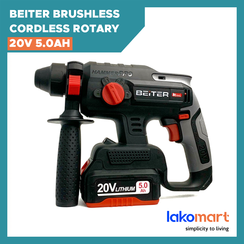 BEITER Brushless Cordless Rotary Hammer Drill 20V 5.0AH (BRH70-20V)