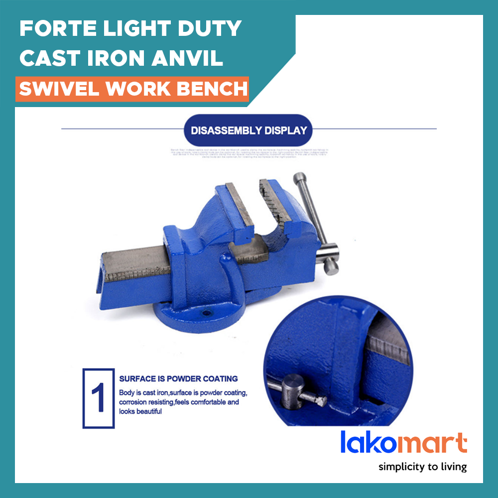 FORTE SG Light Duty Cast Iron Anvil Swivel Work Bench Vice Vises (3 or ...