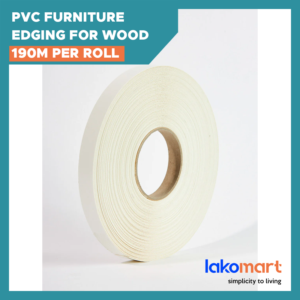 PVC Furniture Edging for Wood 190m per roll (White/ Black/ Light Gray ...