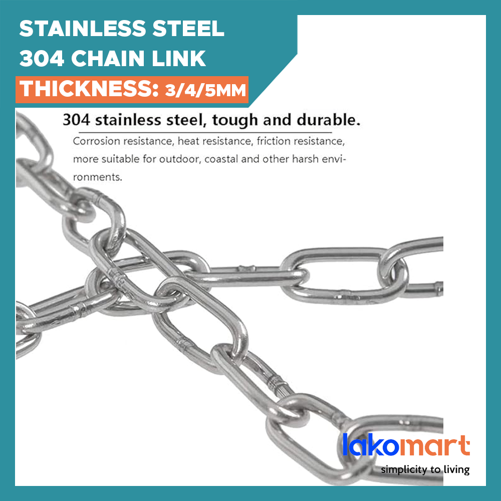 Stainless Steel 304 Chain Link SUS (thickness: 3/4/5mm) – lakomart.sg