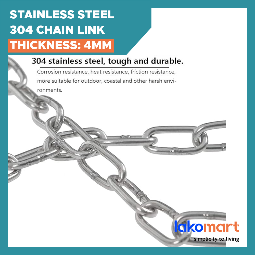 Stainless Steel 304 Chain Link SUS (thickness: 3/4/5mm) – lakomart.sg