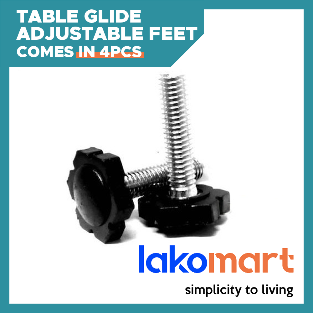 4 Pcs Table Glide Adjustable Levelling Feet For Furniture M6 X 24 X 2mm [LM]