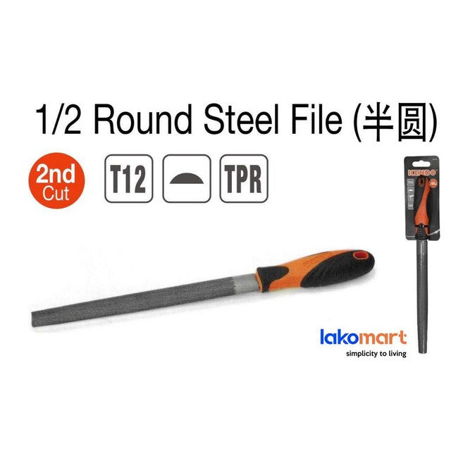 KENDO Half Round File With Grip Handle (150mm/200mm/250mm)