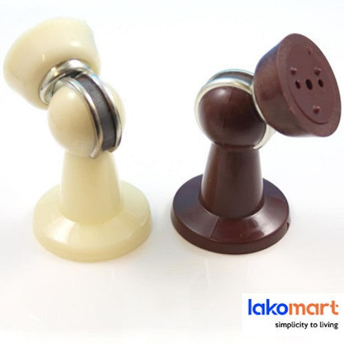 PVC Magnetic Door Stopper Brown/Ivory