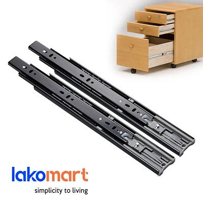 Black Ball Bearing Full Extension SOFT CLOSING Drawer Slide with Screws