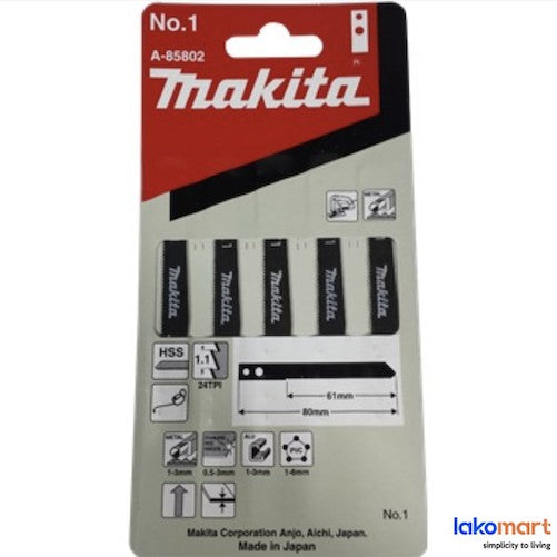 MAKITA Jigsaw Blade (M Type) No:1 - 5 Pieces [A-8582]