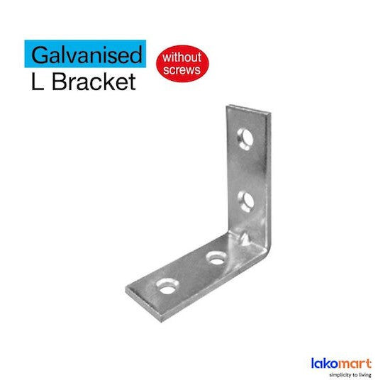 10 Pcs Galanvised Steel L-Shaped Bracket Corner Angle Support Joint 25mm/30mm/40mm/50mm