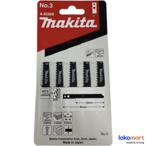 MAKITA Jigsaw Blade (M Type) No:3 - 5 Pieces [A-85868]