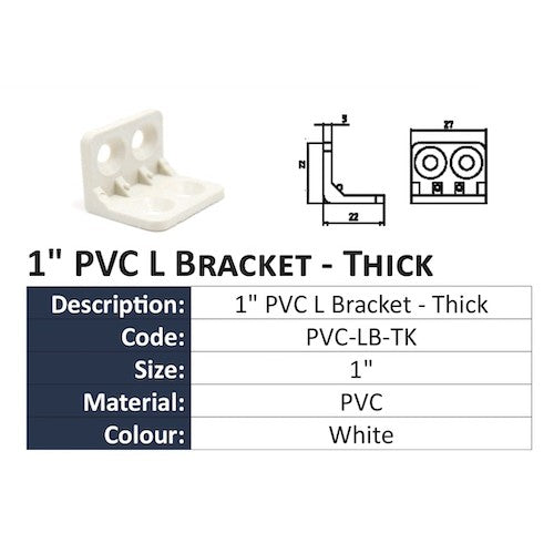 10/100 Pcs Pvc White L Bracket Corner Shelving Support 1 Inch