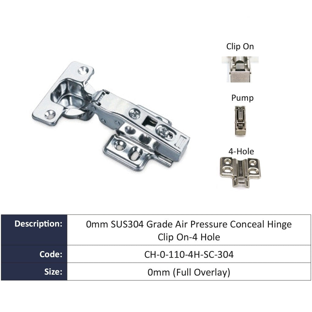 Stainless Steel Soft Closing Cabinet Hinge Full Overlay with Screws