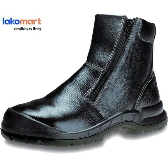 KING'S Safety Shoes Full Grain Black Leather Zip-Up [KWD206] (Replaced old model KWD806)